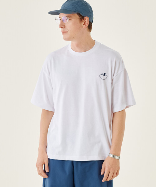 Speedo（スピード）の「Speedo｜〈別注〉クルーネックロゴTシャツ MEN（Tシャツ/カットソー・メンズ・ネイビー/ホワイト・S/M/L）」の17枚目の写真