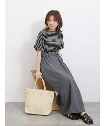 Samansa Mos2 blue | ボーダードッキングワンピース(ワンピース)