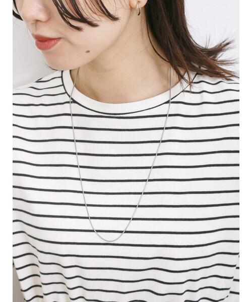 Samansa Mos2 blue（サマンサモスモスブルー）の「ボーダードッキングワンピース（ワンピース・レディース・ブルー/オフホワイト/ブラック・F）」の6枚目の写真