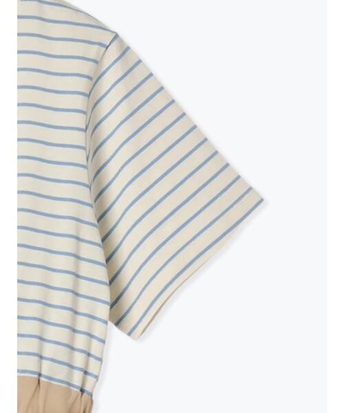 Samansa Mos2 blue（サマンサモスモスブルー）の「ボーダードッキングワンピース（ワンピース・レディース・ブルー/オフホワイト/ブラック・F）」の10枚目の写真