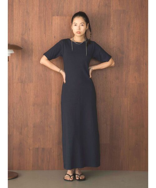 Ungrid(アングリッド)の「ハーフスリーブカットワンピース(ワンピース・レディース・ヘザーグレー/ブラック/オレンジ・FREE)」の2枚目の写真