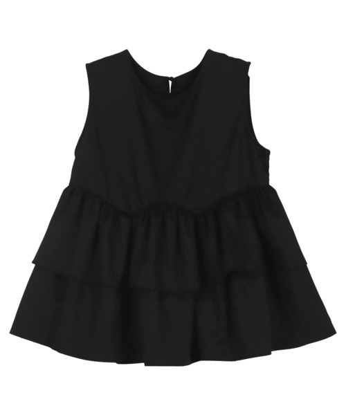 KOBE LETTUCE（コウベレタス）の「ティアードペプラムトップス（シャツ/ブラウス・レディース・ブラック/オフホワイト/イエロー系・M）」の12枚目の写真