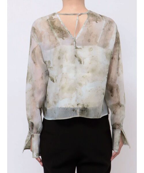 LAGUNAMOON(ラグナムーン)の「マーブライズドシアープリントブラウス(シャツ/ブラウス・レディース・グレー/イエロー・FREE)」の6枚目の写真