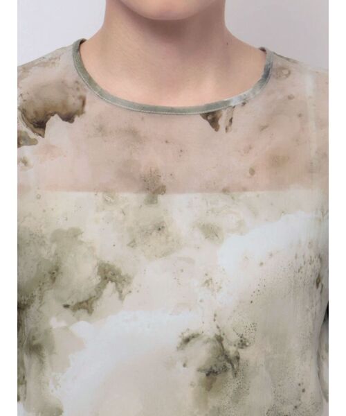 LAGUNAMOON(ラグナムーン)の「マーブライズドシアープリントブラウス(シャツ/ブラウス・レディース・グレー/イエロー・FREE)」の7枚目の写真