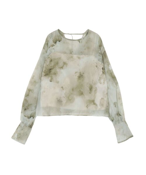 LAGUNAMOON(ラグナムーン)の「マーブライズドシアープリントブラウス(シャツ/ブラウス・レディース・グレー/イエロー・FREE)」の16枚目の写真