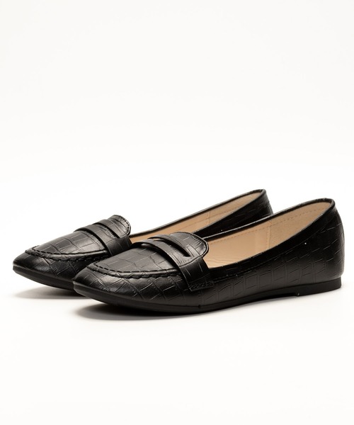 SVEC（シュベック）の「クロコ型押し 甲浅 コインローファー / スリッポン（ローファー・レディース・ブラウン/アイボリー/ブラック/シルバー・36/37/38/39/40）」の5枚目の写真