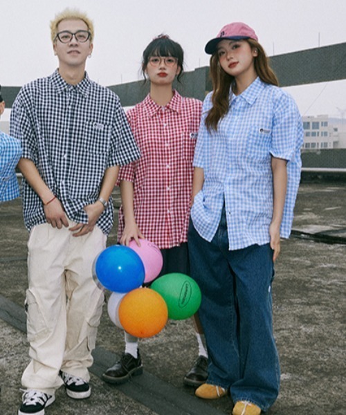 Good Riddance（グッドリダンス）の「【Lemanism】ワイドシルエット ギンガム ショートスリーブシャツ（シャツ/ブラウス・メンズ・ブルー/レッド/ブラック・FREE）」の5枚目の写真