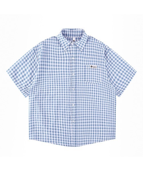 Good Riddance（グッドリダンス）の「【Lemanism】ワイドシルエット ギンガム ショートスリーブシャツ（シャツ/ブラウス・メンズ・ブルー/レッド/ブラック・FREE）」の7枚目の写真