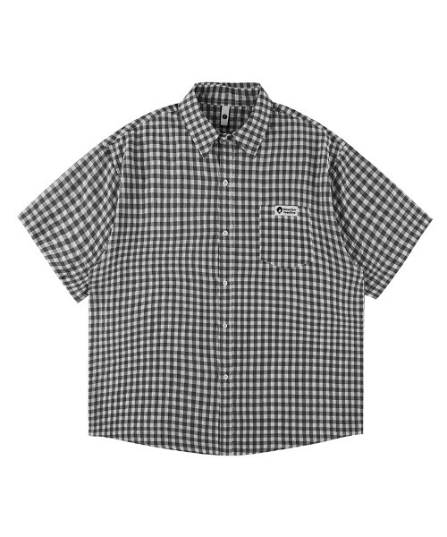 Good Riddance（グッドリダンス）の「【Lemanism】ワイドシルエット ギンガム ショートスリーブシャツ（シャツ/ブラウス・メンズ・ブルー/レッド/ブラック・FREE）」の8枚目の写真