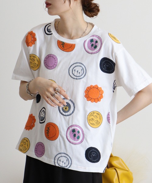 EMAGO 北欧プレート刺繍Tシャツ（Tシャツ/カットソー）｜Emago
