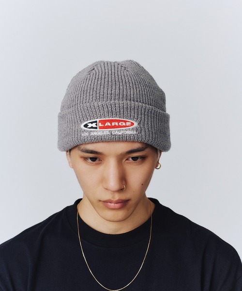 XLARGE（エクストララージ）の「OVAL EMB. KNIT CAP（ニットキャップ/ビーニー・メンズ・グレー/ブラック/ブラウン・ONE SIZE）」の5枚目の写真