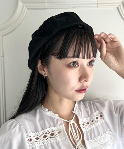 SOLLON.（ソルロン）の「シンプルツイルベレー帽（ハンチング/ベレー帽・レディース・アイボリー/ネイビー/カーキ/ブラック・FREE）」の10枚目の写真