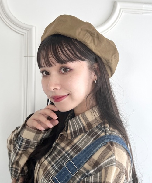 SOLLON.（ソルロン）の「シンプルツイルベレー帽（ハンチング/ベレー帽・レディース・アイボリー/ネイビー/カーキ/ブラック・FREE）」の15枚目の写真