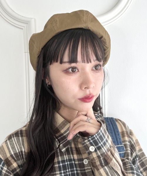 SOLLON.（ソルロン）の「シンプルツイルベレー帽（ハンチング/ベレー帽・レディース・アイボリー/ネイビー/カーキ/ブラック・FREE）」の14枚目の写真