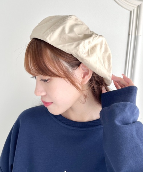 SOLLON.（ソルロン）の「シンプルツイルベレー帽（ハンチング/ベレー帽・レディース・アイボリー/ネイビー/カーキ/ブラック・FREE）」の8枚目の写真