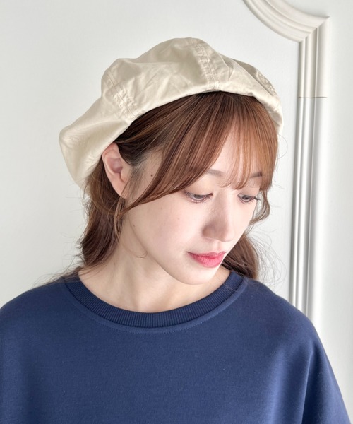 SOLLON.（ソルロン）の「シンプルツイルベレー帽（ハンチング/ベレー帽・レディース・アイボリー/ネイビー/カーキ/ブラック・FREE）」の6枚目の写真