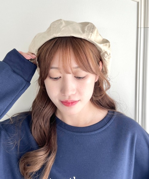 SOLLON.（ソルロン）の「シンプルツイルベレー帽（ハンチング/ベレー帽・レディース・アイボリー/ネイビー/カーキ/ブラック・FREE）」の5枚目の写真