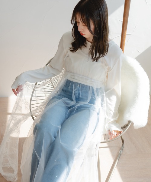 favclo.（ファブクロ）の「tulle camisole one-piece / チュールキャミソールワンピース（ワンピース・レディース・ホワイト/グレー/ブラック・FREE）」の21枚目の写真