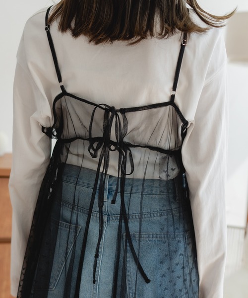favclo.（ファブクロ）の「tulle camisole one-piece / チュールキャミソールワンピース（ワンピース・レディース・ホワイト/グレー/ブラック・FREE）」の13枚目の写真