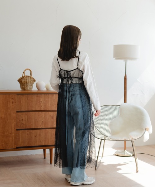 favclo.（ファブクロ）の「tulle camisole one-piece / チュールキャミソールワンピース（ワンピース・レディース・ホワイト/グレー/ブラック・FREE）」の17枚目の写真