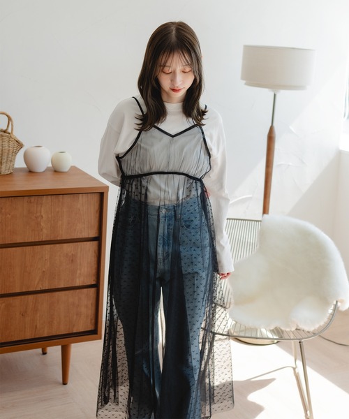 favclo.（ファブクロ）の「tulle camisole one-piece / チュールキャミソールワンピース（ワンピース・レディース・ホワイト/グレー/ブラック・FREE）」の16枚目の写真