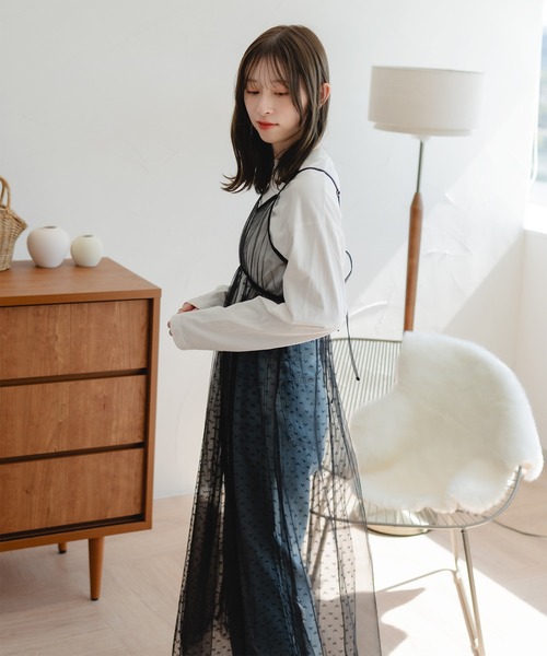 favclo.（ファブクロ）の「tulle camisole one-piece / チュールキャミソールワンピース（ワンピース・レディース・ホワイト/グレー/ブラック・FREE）」の15枚目の写真