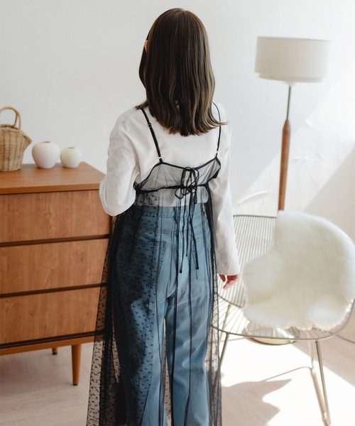 favclo.（ファブクロ）の「tulle camisole one-piece / チュールキャミソールワンピース（ワンピース・レディース・ホワイト/グレー/ブラック・FREE）」の14枚目の写真