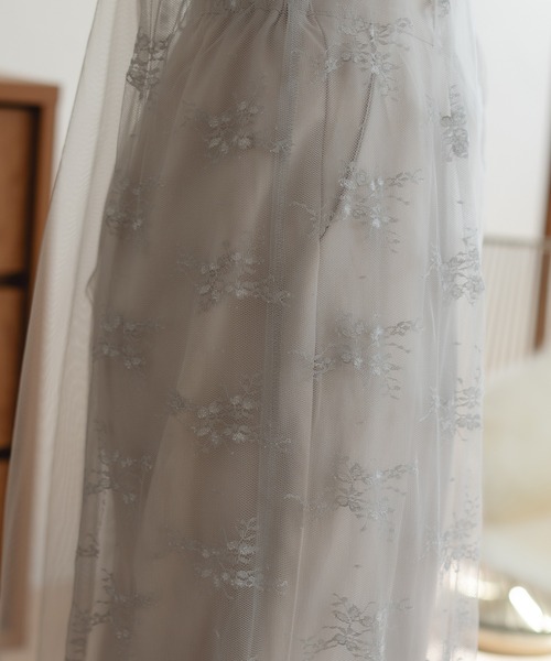 favclo.（ファブクロ）の「tulle camisole one-piece / チュールキャミソールワンピース（ワンピース・レディース・ホワイト/グレー/ブラック・FREE）」の4枚目の写真