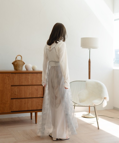 favclo.（ファブクロ）の「tulle camisole one-piece / チュールキャミソールワンピース（ワンピース・レディース・ホワイト/グレー/ブラック・FREE）」の9枚目の写真