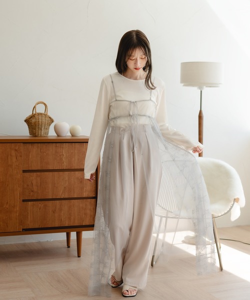 favclo.（ファブクロ）の「tulle camisole one-piece / チュールキャミソールワンピース（ワンピース・レディース・ホワイト/グレー/ブラック・FREE）」の11枚目の写真