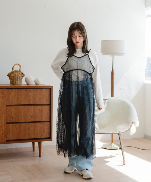 favclo.（ファブクロ）の「tulle camisole one-piece / チュールキャミソールワンピース（ワンピース・レディース・ホワイト/グレー/ブラック・FREE）」の19枚目の写真