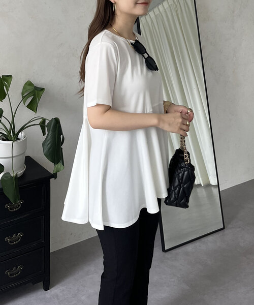 prose verse（プロズヴェール）の「バックメタルペプラムフレアTシャツ（Tシャツ/カットソー・レディース・ブラック/オフホワイト・MEDIUM/LARGE）」の13枚目の写真