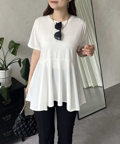 prose verse（プロズヴェール）の「バックメタルペプラムフレアTシャツ（Tシャツ/カットソー・レディース・ブラック/オフホワイト・MEDIUM/LARGE）」の18枚目の写真