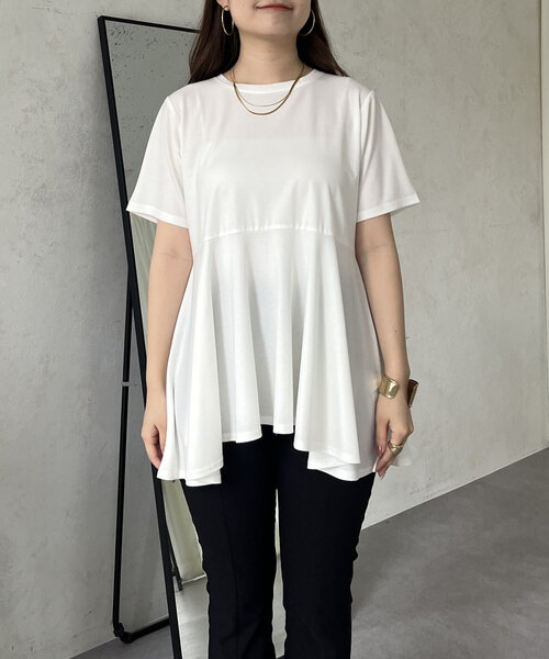 prose verse（プロズヴェール）の「バックメタルペプラムフレアTシャツ（Tシャツ/カットソー・レディース・ブラック/オフホワイト・MEDIUM/LARGE）」の22枚目の写真