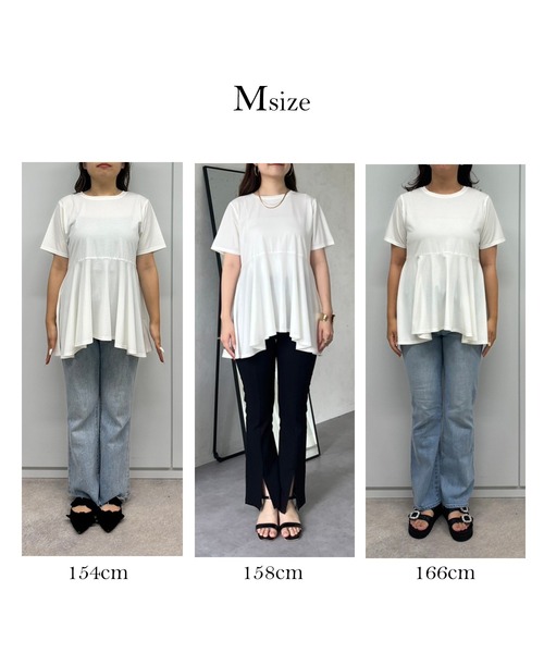 prose verse（プロズヴェール）の「バックメタルペプラムフレアTシャツ（Tシャツ/カットソー・レディース・ブラック/オフホワイト・MEDIUM/LARGE）」の3枚目の写真