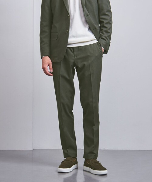 UNITED ARROWS（ユナイテッドアローズ）の「ノープリーツパンツ UA COZY -ウォッシャブル・ストレッチ・防しわ(着用皺)-（スーツパンツ・メンズ・オリーブ・XL/L/M/S）」の2枚目の写真