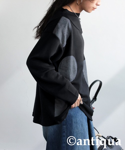 antiqua(アンティカ)の「ドットステッチトップス(Tシャツ/カットソー・レディース・ブラック・ONESIZE)」の8枚目の写真