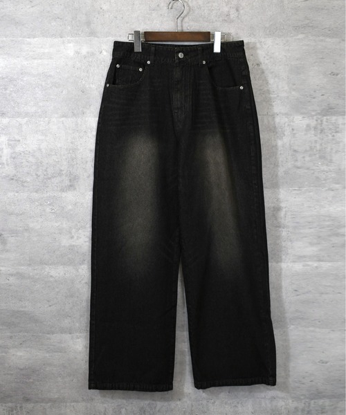 セール】vintage like over dye loose fit denim pants