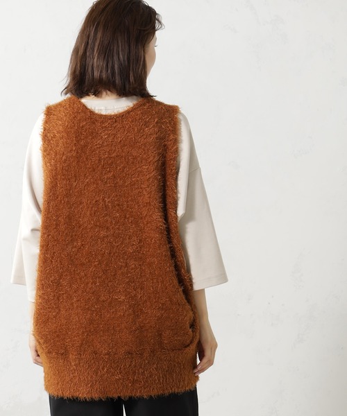 FOUND GOOD（ファウンドグッド）の「シャギーニットベスト（ニット/セーター・レディース・ブラック/アイボリー/パープル系2/ブラウン系3・FREE）」の15枚目の写真