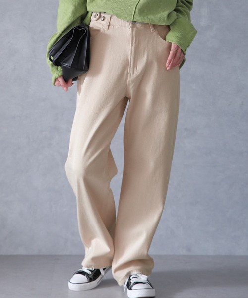 HUG.U（ハグユー）の「新感覚疲れないチノパン（チノパンツ・レディース・サンドベージュ/キナリ/チャコールグレー/オフホワイト/セージグリーン/ブラック/カーキ/ライトグレー・S(レギュラー丈)/S(トール丈)/M(レギュラー丈)/M(トール丈)/L(レギュラー丈)/L(トール丈)/LL(トール丈)/LL(レギュラー丈)）」の3枚目の写真