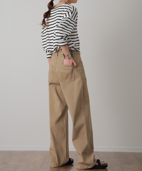 HUG.U（ハグユー）の「新感覚疲れないチノパン（チノパンツ・レディース・サンドベージュ/キナリ/チャコールグレー/オフホワイト/セージグリーン/ブラック/カーキ/ライトグレー・S(レギュラー丈)/S(トール丈)/M(レギュラー丈)/M(トール丈)/L(レギュラー丈)/L(トール丈)/LL(トール丈)/LL(レギュラー丈)）」の6枚目の写真