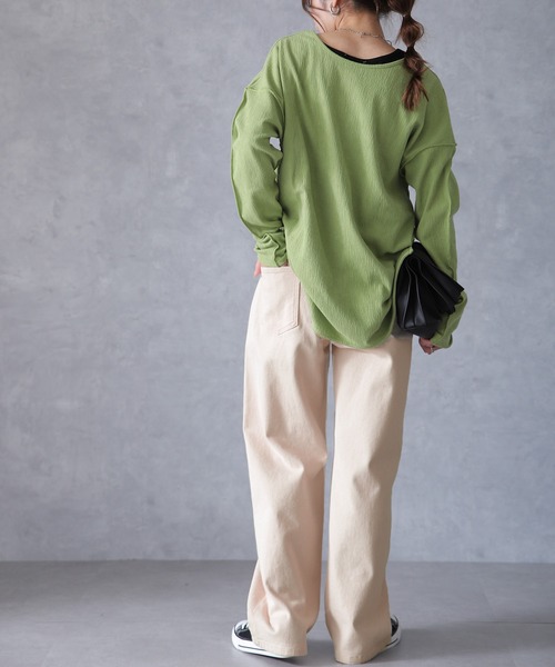 HUG.U（ハグユー）の「新感覚疲れないチノパン（チノパンツ・レディース・サンドベージュ/キナリ/チャコールグレー/オフホワイト/セージグリーン/ブラック/カーキ/ライトグレー・S(レギュラー丈)/S(トール丈)/M(レギュラー丈)/M(トール丈)/L(レギュラー丈)/L(トール丈)/LL(トール丈)/LL(レギュラー丈)）」の14枚目の写真