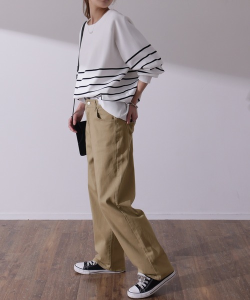 HUG.U（ハグユー）の「新感覚疲れないチノパン（チノパンツ・レディース・サンドベージュ/キナリ/チャコールグレー/オフホワイト/セージグリーン/ブラック/カーキ/ライトグレー・S(レギュラー丈)/S(トール丈)/M(レギュラー丈)/M(トール丈)/L(レギュラー丈)/L(トール丈)/LL(トール丈)/LL(レギュラー丈)）」の17枚目の写真