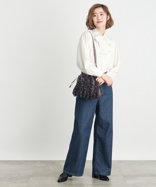 grove(グローブ)の「◆チュールティアード巾着ショルダー(ショルダーバッグ・レディース・グレー/チャコールグレー/ブラック・00)」の7枚目の写真