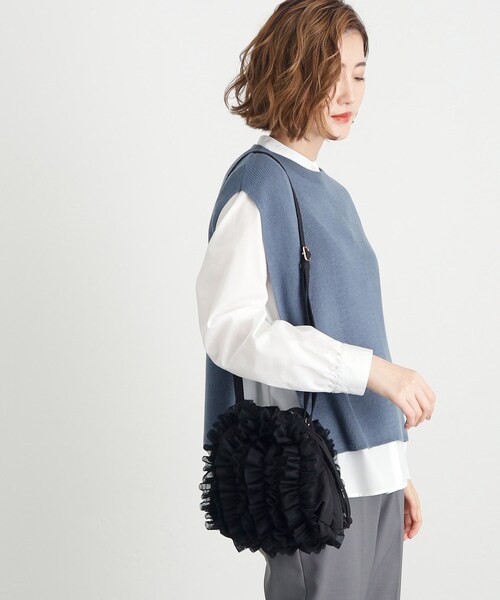 grove(グローブ)の「◆チュールティアード巾着ショルダー(ショルダーバッグ・レディース・グレー/チャコールグレー/ブラック・00)」の8枚目の写真