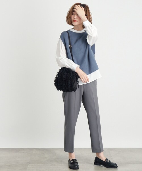 grove(グローブ)の「◆チュールティアード巾着ショルダー(ショルダーバッグ・レディース・グレー/チャコールグレー/ブラック・00)」の9枚目の写真