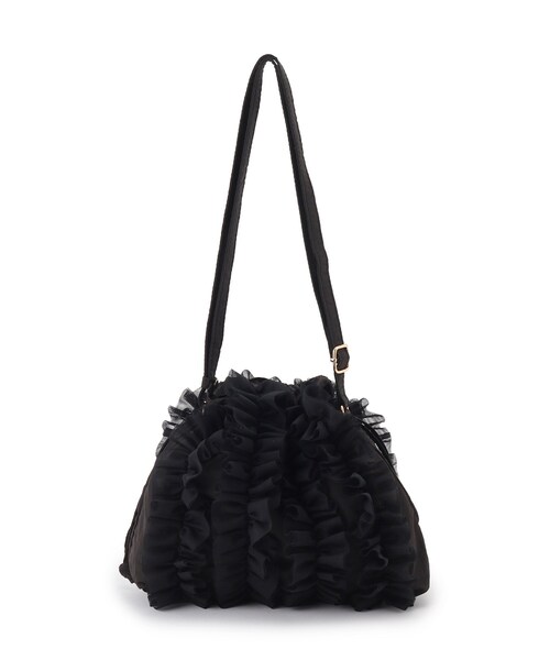 grove(グローブ)の「◆チュールティアード巾着ショルダー(ショルダーバッグ・レディース・グレー/チャコールグレー/ブラック・00)」の12枚目の写真