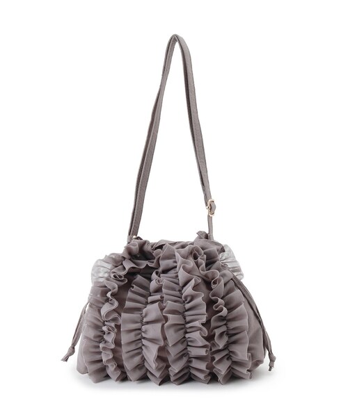 grove(グローブ)の「◆チュールティアード巾着ショルダー(ショルダーバッグ・レディース・グレー/チャコールグレー/ブラック・00)」の13枚目の写真