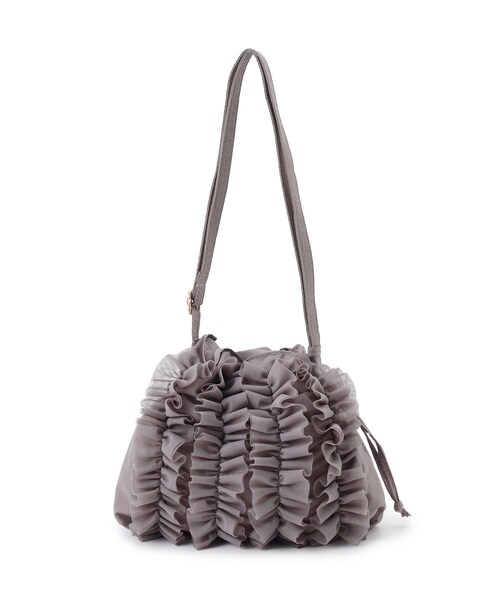 grove(グローブ)の「◆チュールティアード巾着ショルダー(ショルダーバッグ・レディース・グレー/チャコールグレー/ブラック・00)」の15枚目の写真