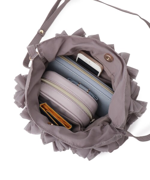 grove(グローブ)の「◆チュールティアード巾着ショルダー(ショルダーバッグ・レディース・グレー/チャコールグレー/ブラック・00)」の20枚目の写真